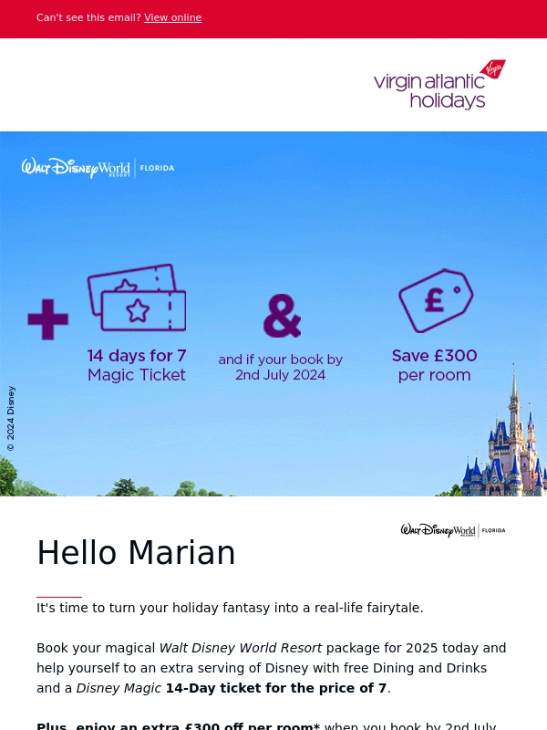 Virgin Atlantic Holidays - Book your Walt Disney World Resort stay today