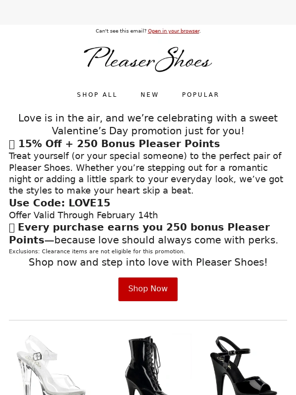 Pleaser Shoes - ? Fall in Love with Pleaser Shoes This Valentine’s Day!