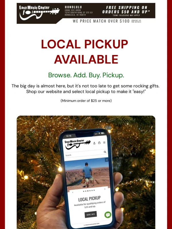Easy Music Center - Not Too Late to Get Some Rocking Gifts! Local Pickup Available