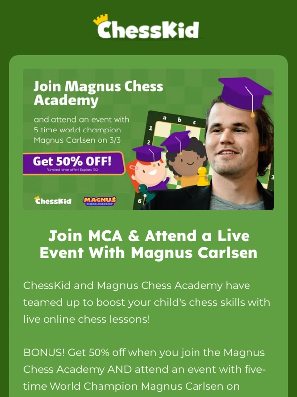 ChessKid - ⌛Hurry! MCA Deal expires 3/2