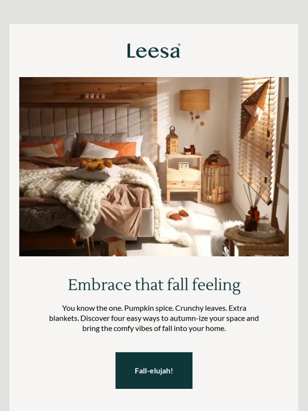 Leesa - 4 tips to autumn-ize your sleep space
