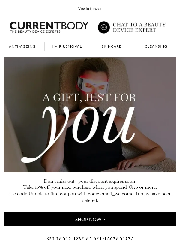 Currentbody - 10% off your first purchase with CurrentBody