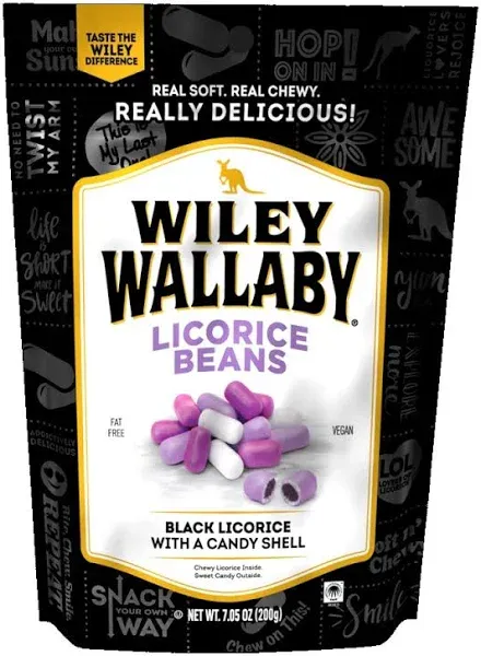 Wiley Wallaby Black Licorice Beans