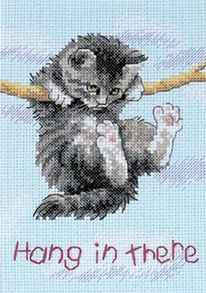 Dimensions Jiffy Hang On Kitty Mini Counted Cross Stitch Kit