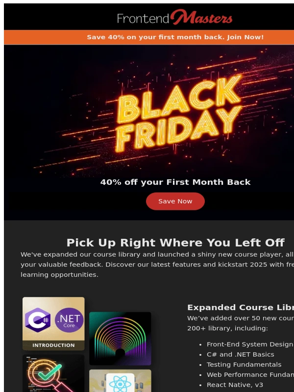 Frontend Masters - ? BLACK FRIDAY: 40% off your return to Frontend Masters