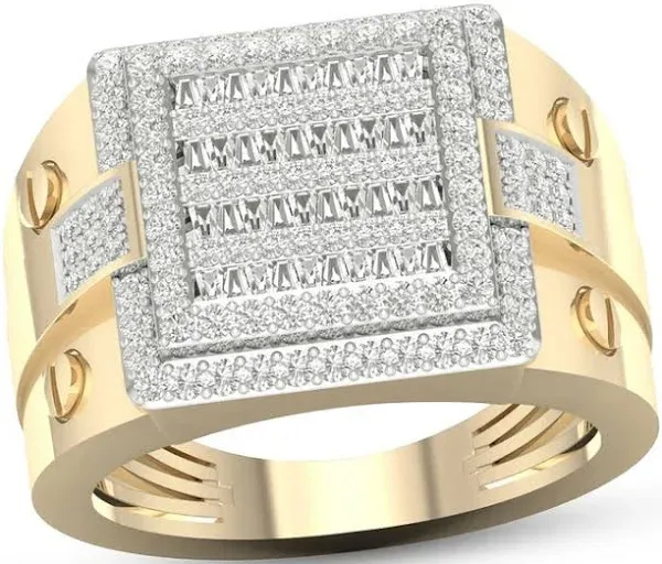 1 Ct tw Diamond Center Square Ring in 10K Yellow Gold