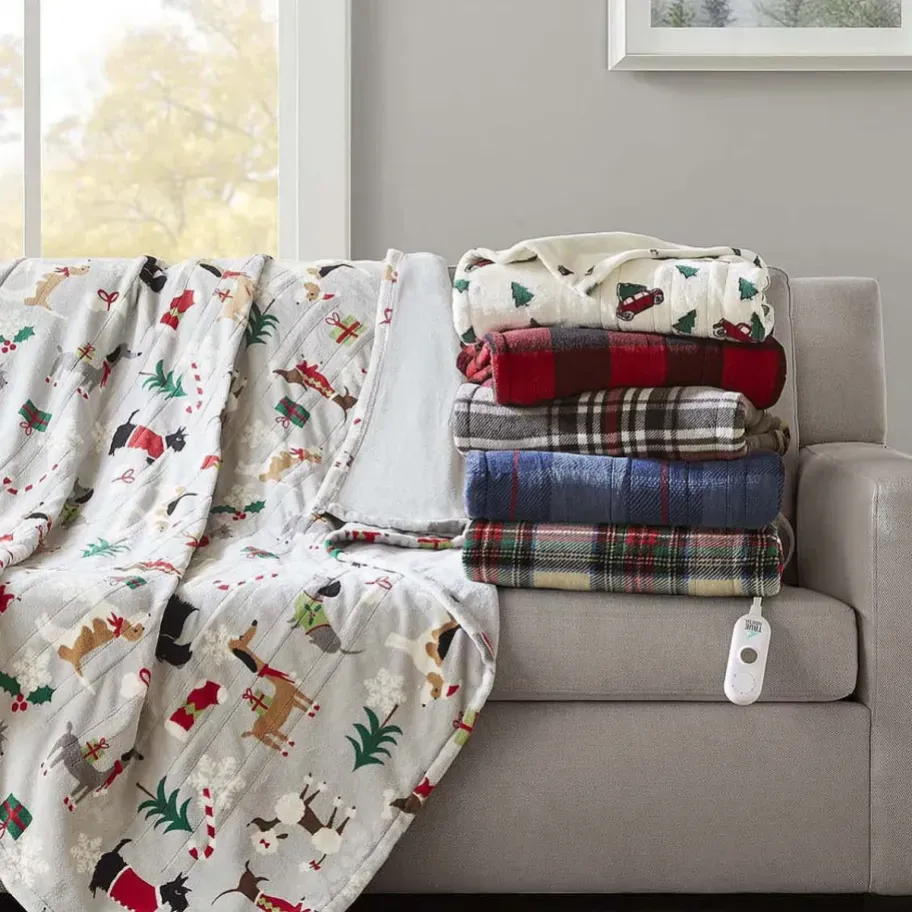 True North By Sleep Philosophy Microplush Heated Electric Throw