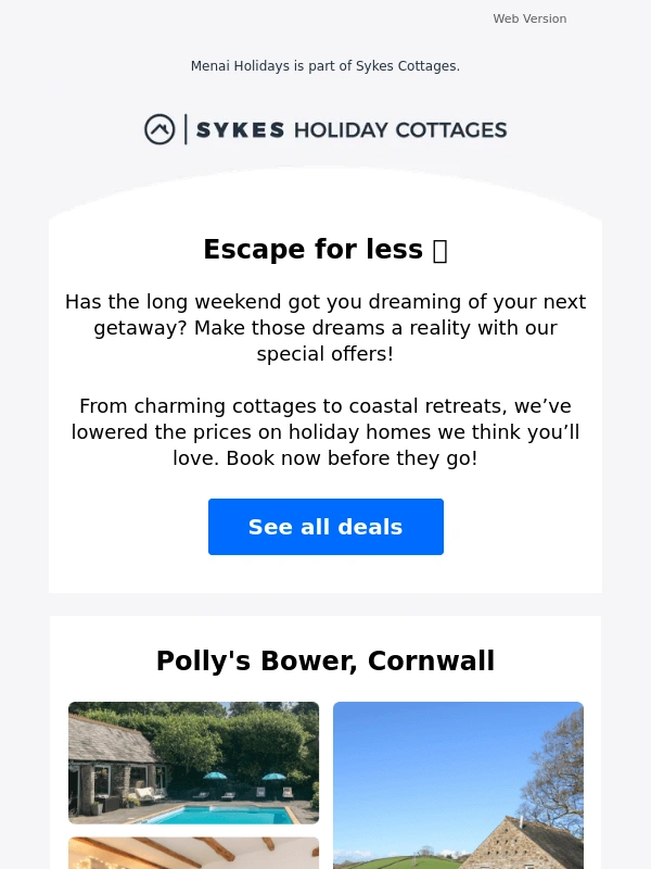 Sykes Holiday Cottages - Escape for less ?