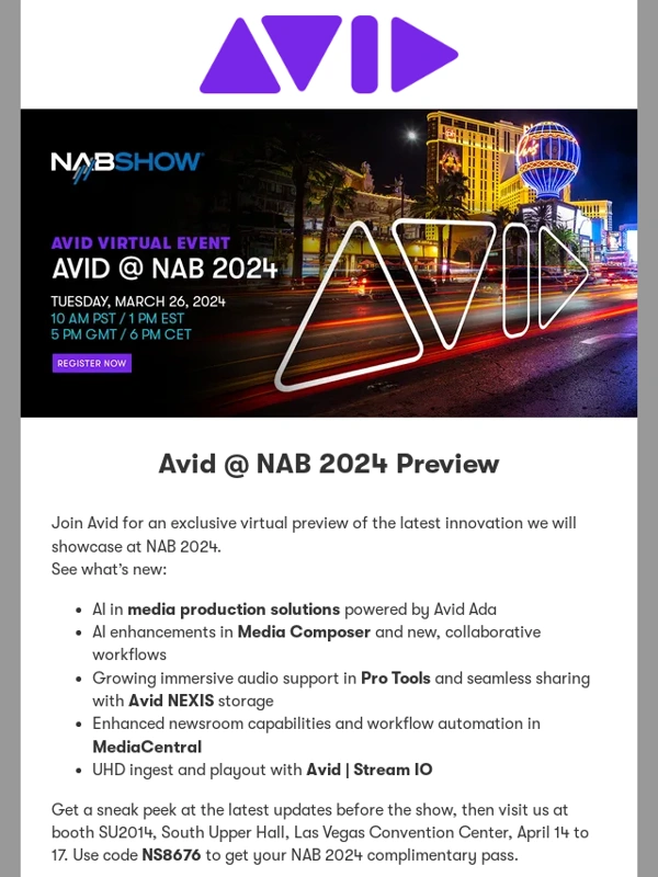 Avid - Don't miss Avid’s NAB 2024 preview