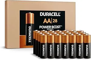 Duracell Coppertop AA Batteries with Power Boost Ingredients, 28 Count (Pack of 1) Long-lasting Alkaline Double AA Battery in Re-closable Pack for Quick Access and Organized Storage