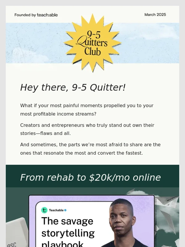 teachable - ? From rehab to $20k/mo online