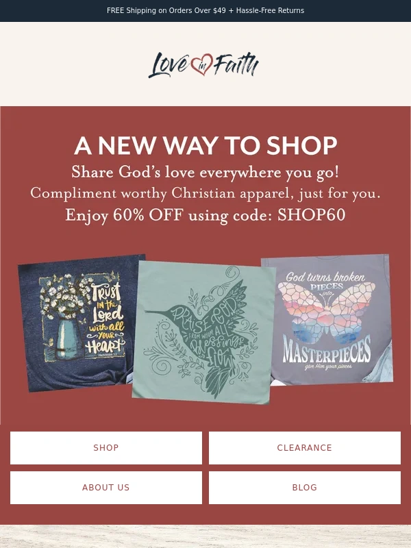 Love in Faith - Compliment worthy Christian apparel,just for you