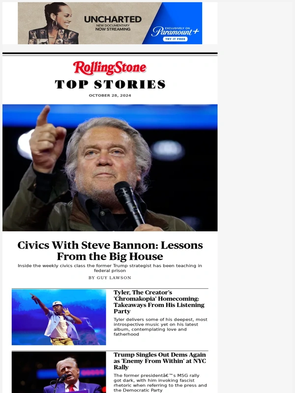 Paramount Plus - Civics With Steve Bannon: Lessons From the Big House
