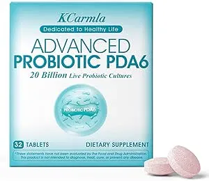 kcarmla Advanced Probiotic PDA6 – Natural Sleep & Mood Support, Great Tasting Supplement for Adults, 32 Tablets for Daily Wellness and Digestive Health – 20 Billion CFU – (32)