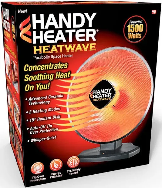 Handy Heater 1200-Watt Electric Oscillating Parabolic Space Heater