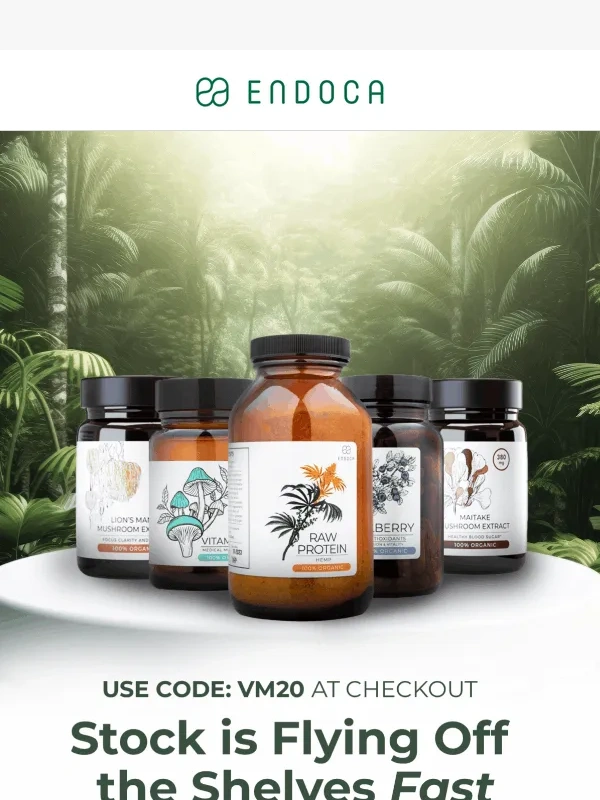 Endoca - REMINDER: Save 20% on immunity boosters