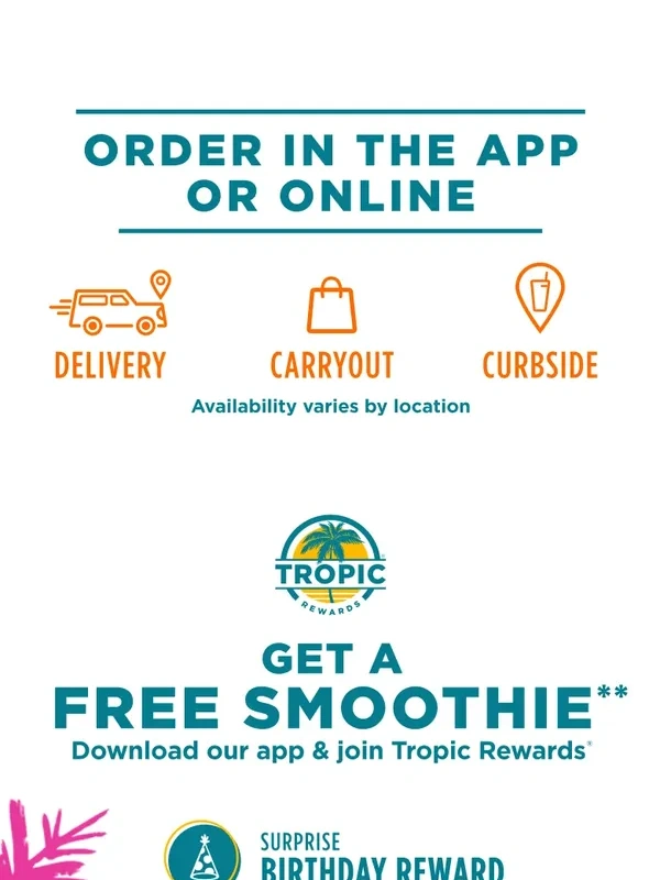 Tropical Smoothie Cafe - Stay dry,Los Angeles,with $0 Delivery fees