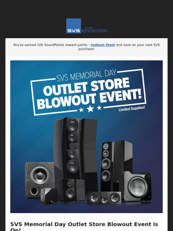 SVS - SVS Memorial Day Outlet Blowout! Save on Top-Rated SVS Speakers and Subwoofers!