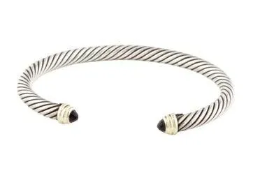 women David Yurman 14kt yellow gold and sterling silver Classic Cable bracelet