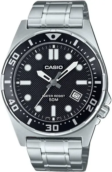 Men's Casio Standard Analog Stainless Steel Dial Quartz MTD-135D Watch