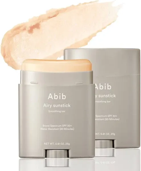 Abib - Airy Sunstick Protection Bar, Broad Spectrum SPF50+, 0.81 oz / 23 g, Semi-matte