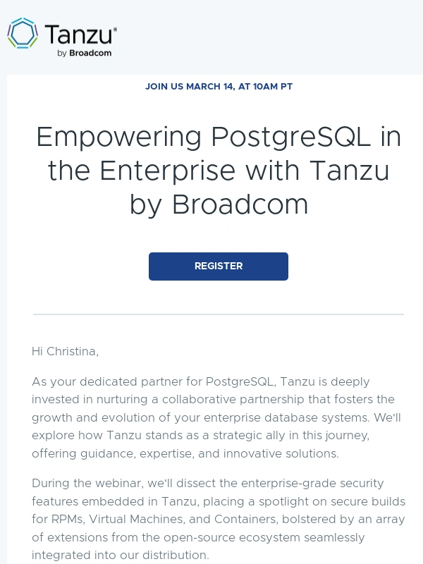 Vmware - Elevate Your Enterprise PostgreSQL Environment with Tanzu