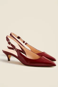J.Crew Robin Kitten Heels - Italian Crinkle Patent Leather