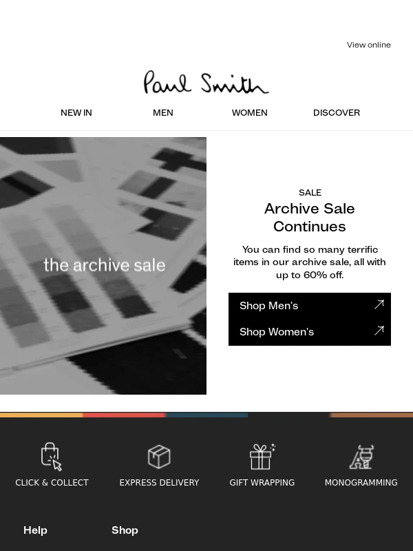 Paul Smith - Explore the archive sale