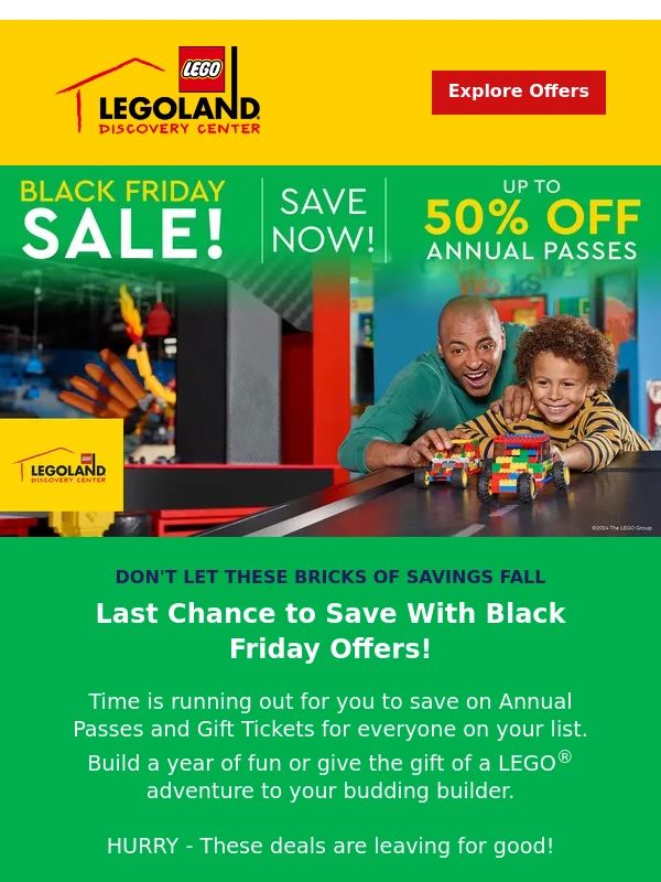 LEGOLAND Discover Center - LAST CHANCE - LEGOLAND Discovery Center Black Friday Savings