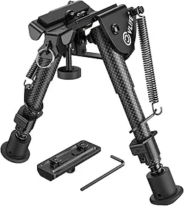 CVLIFE 6-9 Inches Carbon Fiber Bipod with Adapter for M-Rail