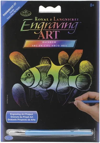 Royal Brush Rainbow Foil Engraving Art Clownfish Mini Kit