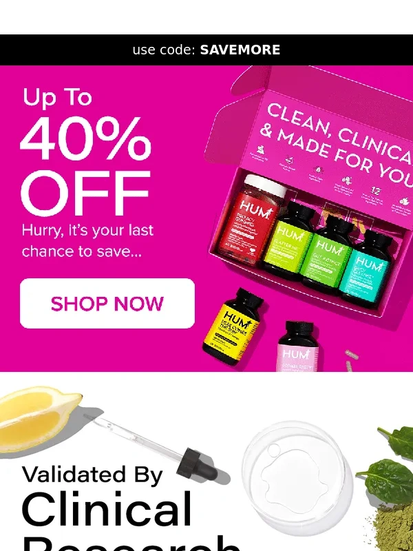HUM Nutrition - Up to 40% off ends TODAY