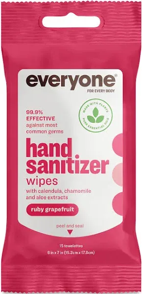 Everyone Hand Sanitizer Wipes Ruby Grapefruit