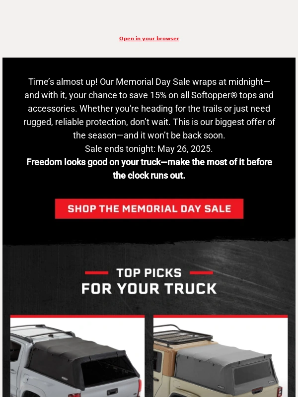 Bestop - Last Call: 15% Off Ends at Midnight