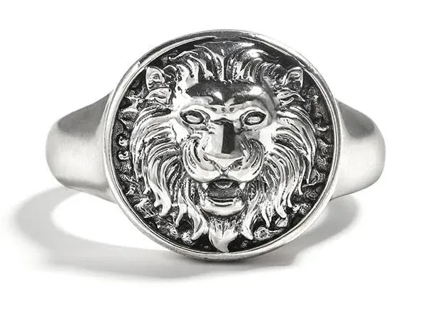 Jeulia Men's Sterling Silver Lion Engagement Ring