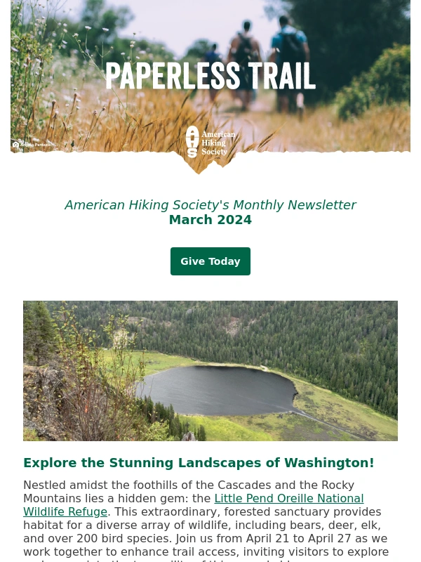 Bonfire - Paperless Trail: National Trails Day® Shirts are Here,Support Trail Access With a Volunteer Vacation,and More