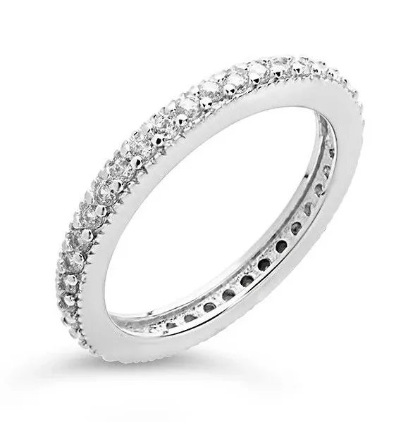 Sterling Forever Sterling Silver Thin CZ Band Ring