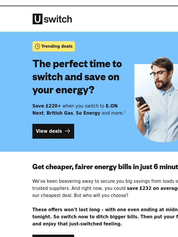 uSwitch - Save £220+ on your energy bills
