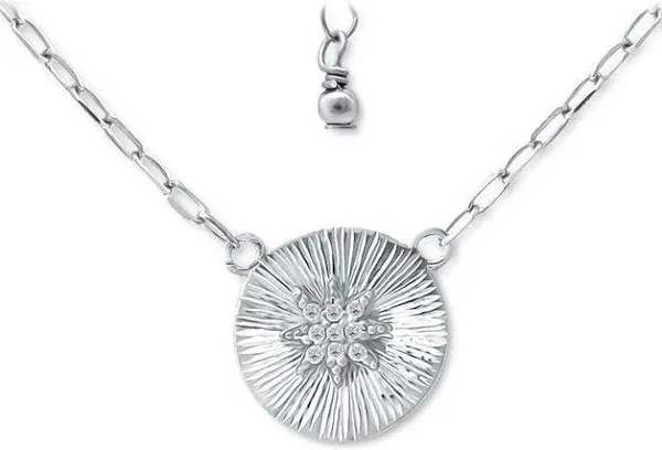 Giani Bernini Women's Sterling Silver Cubic Zirconia Star Disc Pendant Necklace