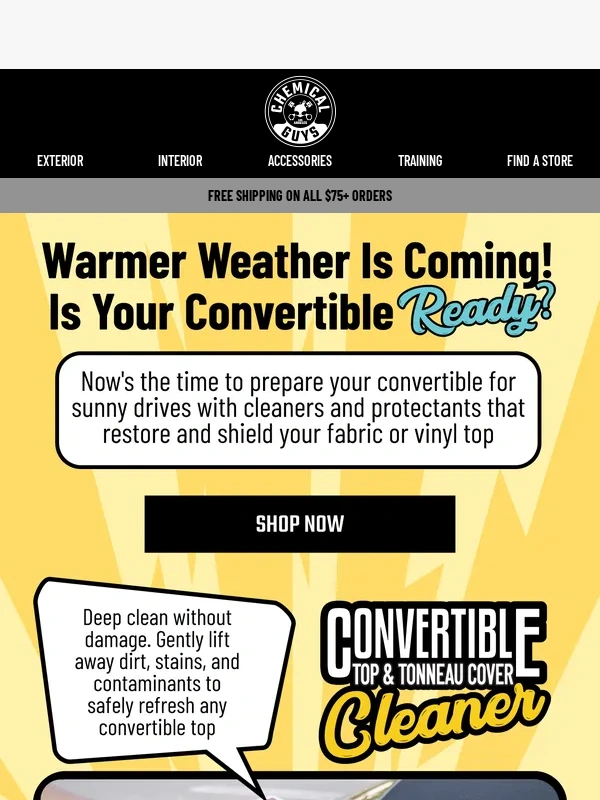 Chemical Guys - Convertible Season’s Here: Is Your Top Ready?