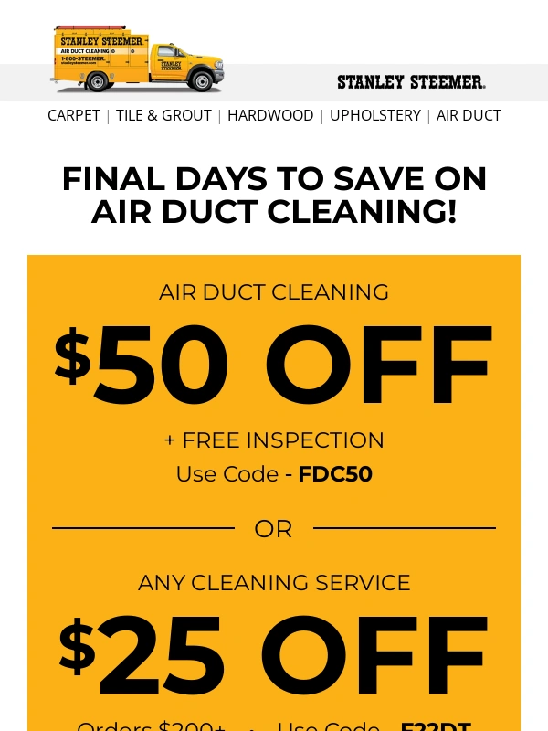 Stanley steemer - Your Air Duct Offer Expires Soon! ⏳