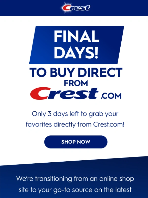 Crest White Smile - Online Store Closing in 3 Days 