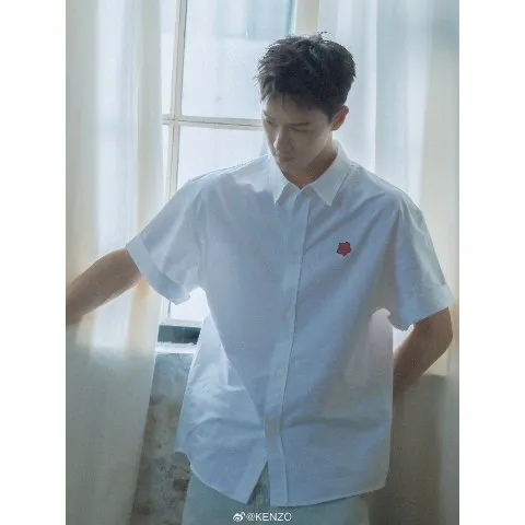 Kenzo 'KENZO Pop' embroidered short sleeve shirt in cotton