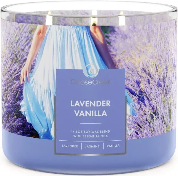 Goose Creek Lavender Vanilla Scented 3 Wick Jar Candle