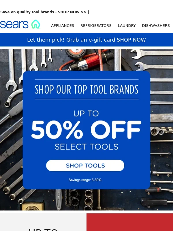 Sears - Drill Down to Savings: Tools Up to 50% Off!