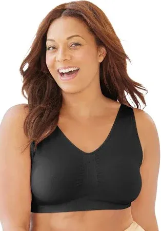 Secret Solutions Women's Plus Size Wireless Seamless Bra