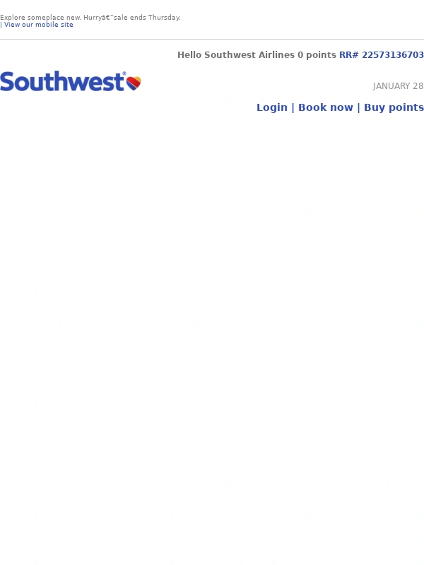 Southwest - $69 sale fares. Book your first 2025 getaway today