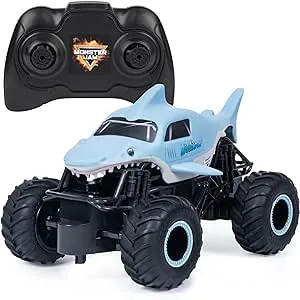 Monster Jam, Official Megalodon Remote Control Monster Truck for Boys and Girls, 1:24 Scale, 2.4 GHz, Kids Toys for Ages 4 and Up