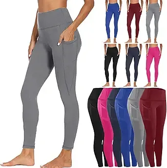 Women Workout Yoga Leggings with Pockets Trouser Pant Fitness Sports Running Athletic Pants High Waisted Tummy Control Butt Lifting Bottoms for Womens Joggers Activewear Compression Tights 2025 Spring