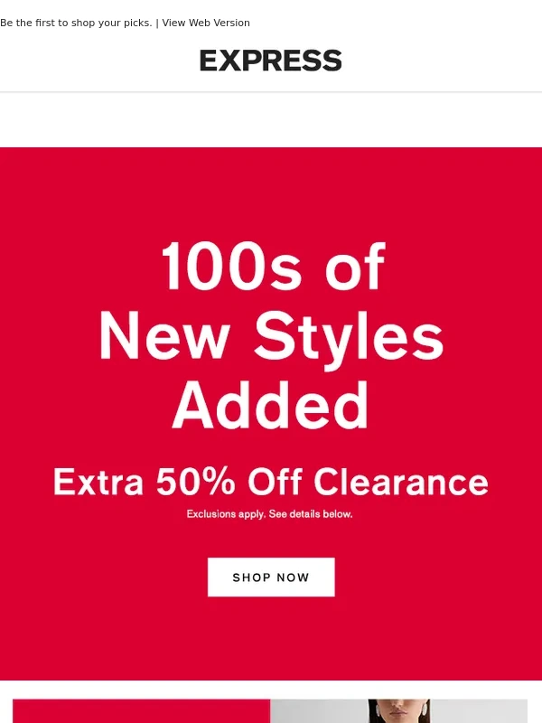 Express - 100s of NEW styles just added to SALE